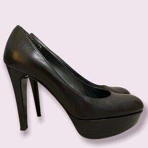 Stuart Weitzman Black Stilt Platform Pump SZ 7.5